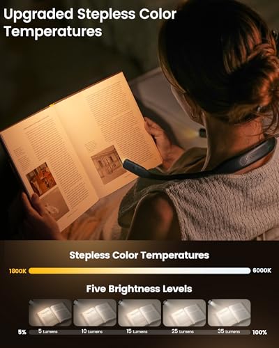 Glocusent Neck Book Light, Rechargeable Neck Lights for Crafts Reading - image 3