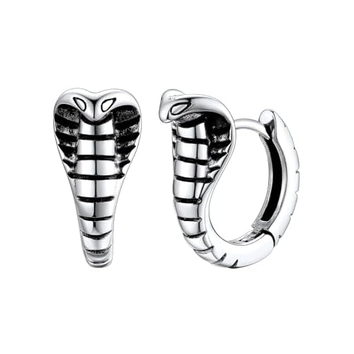 FaithHeart Viking Animals Huggie Hoop Earrings for Men, Gothic Dragon/Snake/Dinosaur/Wolf Earrings Stainless Steel Hypoallergenic Lightweight Stud Earrings Mens Punk Rock Jewelry Gift A-Drag