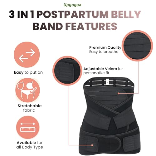 Image of Upyogaa 3-in-1 Postpartum Belly Band Full length - Abdominal Belt for Post-Pregnancy Recovery 1 Year Warranty (3XL)