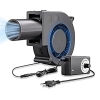 Aoreun Radiallüfter 12V, 220V Regelbar AC Radial Lüfter, Kühlung Lüfter mit drehzahlregler, DC 3-12V Turbinengebläse, Gebläse Lüfter für Belüftung Lüfterwechsel BBQ, Aufblasbar, Häusliche Kamine