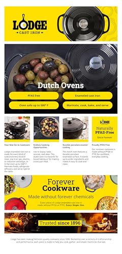 Lodge Essential Enamel Cast Iron Dutch Oven - Perfect for Bread Baking, Braising, Marinating & Slow Cooking - Features Moisture-Sealing Lid & Dual Handles - Kitchen Essentials - 6 Quarts - Midnight Chrome