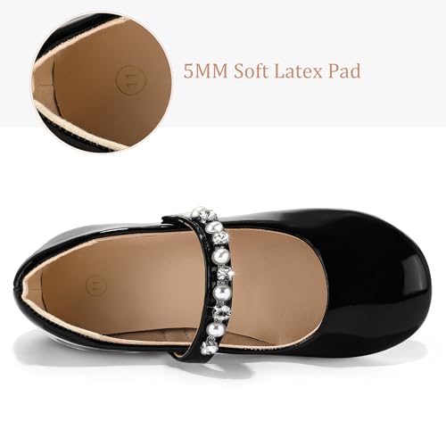 K Komforme Girl Toddler/Little Kid/Big Kid Ballet Flats Pearl Rhinestone Mary Jane Slip-On Party School Princess Flower Wedding Dress Shoes thumb #3