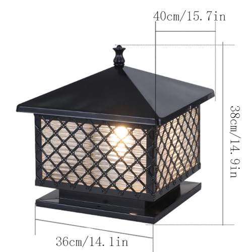 Farol de poste impermeable con base E27 y pantalla de vidrio para una iluminación duradera 7