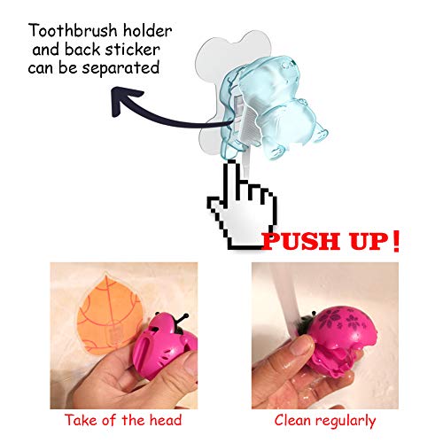 Heasa Toothbrush Holder Cartoon Toothbrush Holder For Kids (Purple Ladybud) #TOP3