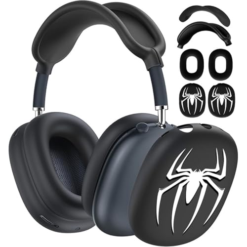 Airpods Max �V���R���ی�P�[�X 4 �_�Z�b�g �A�b�v�O���[�h AirPodsMax��2/1���� �p�P�[�X ���h�~ �h�o �C���[�p�b�h�P�[�X�J�o�[ �C���[�J�b�v�J�o�[/�w�b�h�o���h�J�o�[�A�N�Z�T���[ �N���͗l (�u���b�N)
