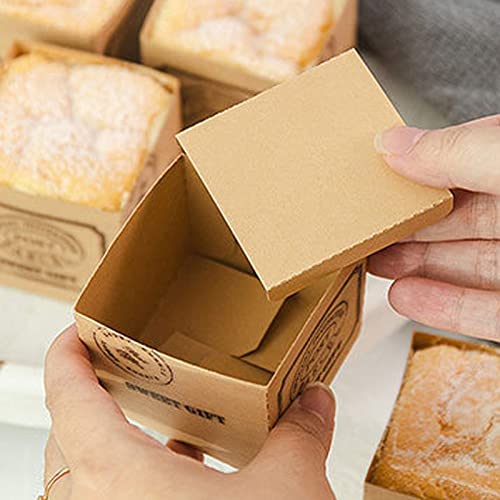 Muffin 10 Pcs Baking Cups Cupcake Liner Greaseproof Kraft Paper Oven-Safe Food Grade Baking Dessert Case Dessert Paper Cups Square #TOP5