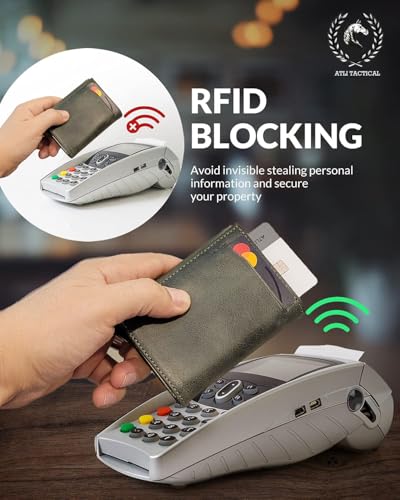 Leather Pop Up Wallet for Men - Smart Wallet for Men - Slim Wallet for Men - Pop Up Metal Case - RFID Blocking Credit Card Wallet - Card Holder Wallet & Cash Slot - Holds Up to 6+4 Cards - ID Window3