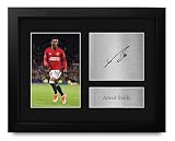 HWC Trading Amad Diallo Gifts Printed Signed Autograph Picture for Soccer Fans and Supporters - US Letter Framed (ID-007351)