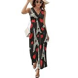 Versatilidad de moda: esta elegante pieza se puede combinar fabulosamente con tacones, tenis o sandalias casuales. Ya sea que lo estés vestiendo formal o informal, este vestido de verano con estampado de la Torre Eiffel es una adición versátil a cualquier armario