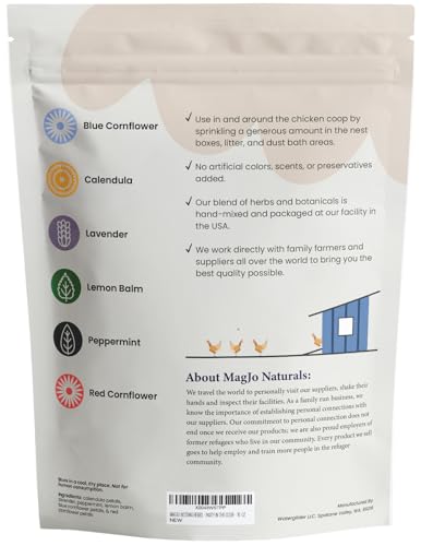 MagJo, Chicken Nesting Box Herbs (1 Pound Bag) Aromatic Herbs for Chicken Coop and Nest Boxes, refresher for chickens