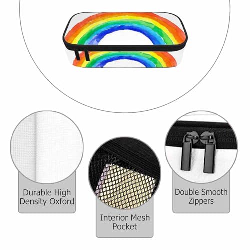 Image of Rainbow Pencil Case Happy Mood Hope Colorful Pencil Bag Pouch Box Organizer for College School Students Boy Girl