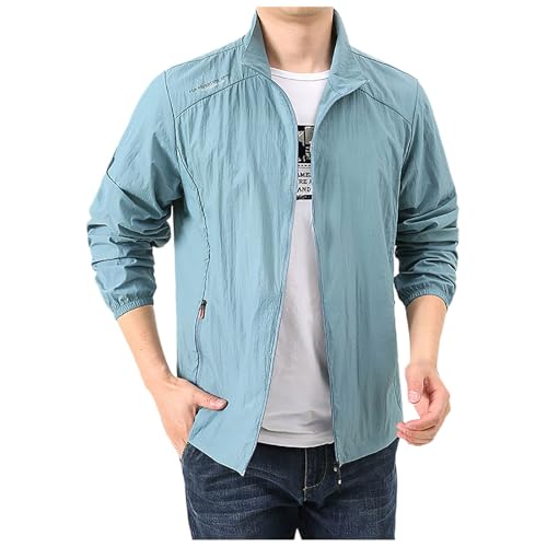 Sunnyuk Chaqueta de entretiempo para hombre, chaqueta cortavientos, chaqueta de piloto, chaqueta de aviador, chaqueta de aviador, chaqueta bomber, monocolor, clásica, universitaria, chaqueta para