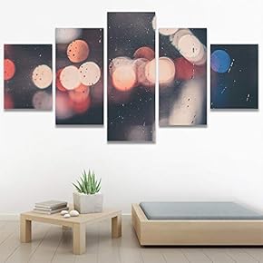 SIGNWIN 5 Panel Canvas Wall Art Abstract Closeup...