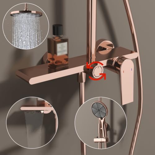 Colonne de douche eau chaude froide ensemble douchette 3 modes - 4