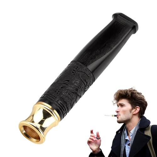 Punta de cigarrillo corta para hombre y mujer, soporte de madera para cigarrillos, diseño en relieve, punta de cigarrillo delgada, filtro corto para cigarrillos para uso en muchos tamaños de