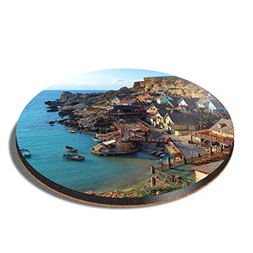 1 sous-verre rond – Anchor Bay Malta dos en liège MDF brillant accessoire pour thé et café #8997