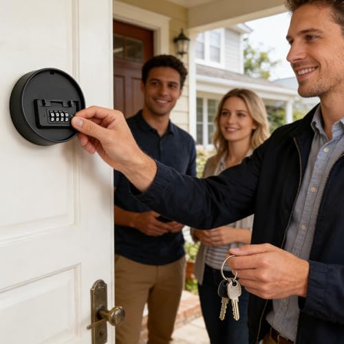 Güvenli Kilitli Kutu | Duvara Monte Edilebilir Güvenlik Depolama,Anahtarlı Gizli Kasa Kutusu | Gardırop, Çekmece, Dolap, Garaj, Kulübe, Ev Ofis, Yurt, Seyahat İçin - Görsel 2