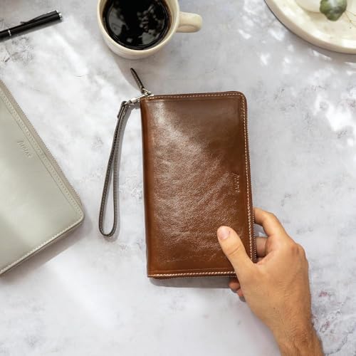 Organizador compacto con cremallera Filofax Malden ocre para notas 6