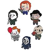 6pcs Christmas Horror Halloween Pin, Zinc Alloy Metal Pins for Women and Men