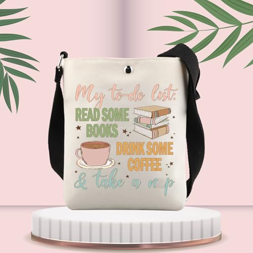 Coffee Book Gift Crossbody Bag for Book Lovers Coffee Lovers Gifts Book Cross Body Purse with Shoulder Strap Bucket Bag3