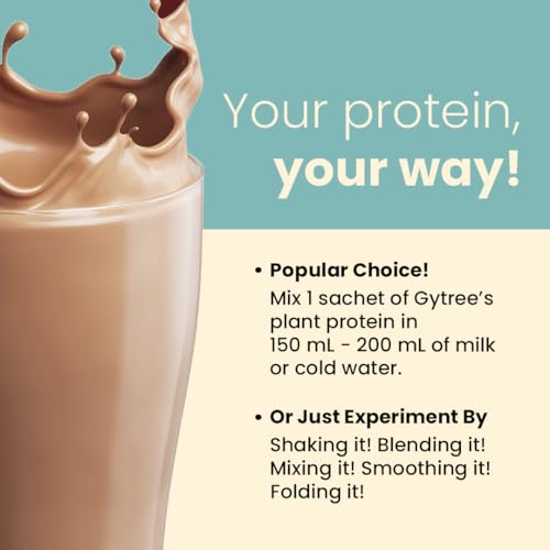 Image of Gytree Plant Protein for Women|Vegan Dual Protein|26g Canadian Pea & Brown Rice Protein|All Amino Acids|Weight Loss,No Bloating|No Preservatives,No Added Sugar|Cafe Mocha (216g,6 Sachets)
