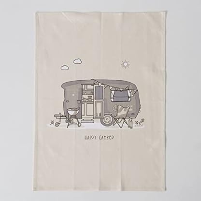ReWu Geschirrtuch Vanlife Wohnwagen 2er-Set Mit Spruch Beige 100% Baumwolle Küchenhandtuch Trockentücher Abtrocktücher Küche Camping Putzlappen Geschirrhandtuch 50 x 70 cm – Bild 3