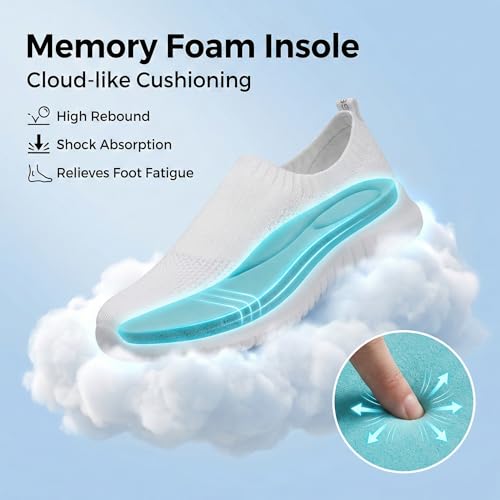 Image of konhill Womens Slip On Sneakers Lightweight Knit Walking Shoes
