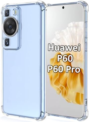 USTIYA Case for Huawei P60 Pro y Huawei P60 Clear TPU Four Corners Protective Cover Transparent Soft