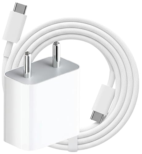 Image of 20w 3.0 PD Super Fast Charger with Type C to C Cable Compatible with iPhone 17 Pro Max /17 Pro /17 Air /17, iPhone 16 Pro Max /16 Pro /16 Plus /16 & 15 | PD Original Charging Speed | BIS Certified
