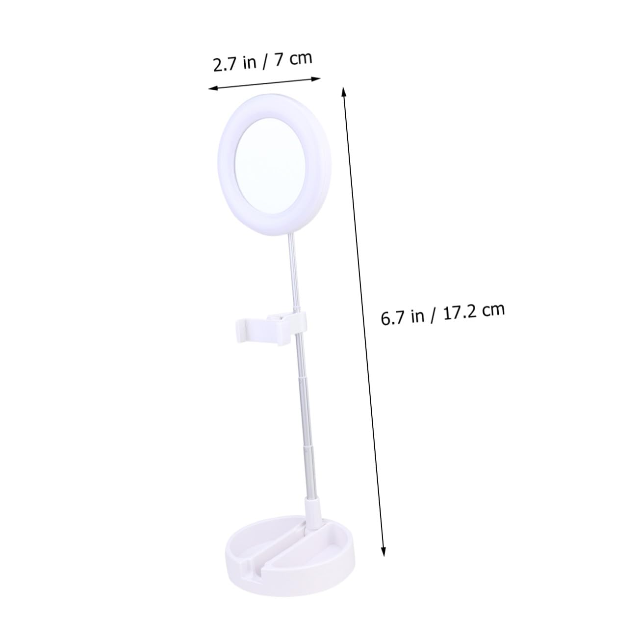 Luce ad Anello per Selfie LED Lampada per Trucco Regolabile Luce da Tavolo Multifunzionale con Supporto per Cellulare per Fotografia e Video Bianco