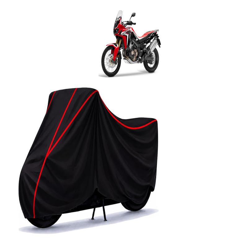 Image of Africa Twin Adventure Sports Water Resistant Bike Cover for All Motorcycles & Rain | Heavy Duty | UV Protection, Dustproof, Scratchproof | All Weather Two Wheeler Cover with Elastic Bottom