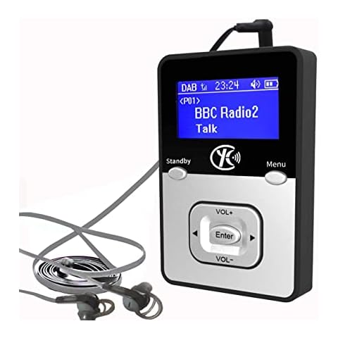 Yaakin K1, personal digital DAB+, DAB / FM radio, MP3 player mini radio, SD card recordable radio, rechargeable battery, portable handheld radio, walking or jogging, including headphones Cover