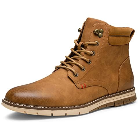 Vostey Boots for Men Casual Dress Boots Fashion Waterproof Men's Motorcycle Boots(BMY8035A Brown 10.5) Cover