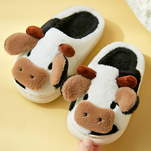 SIMAYA Kids Shoes House Slippers Bedroom Home Slippers Cartoon Cow Cotton Slippers Toddler House Slippers Girls4