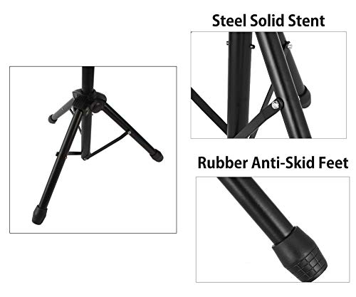Drum Stool Adjustable Height Rotatable Drum Throne Padded Seat for Kid & Adult (Black)