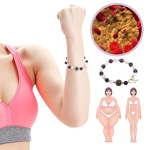 Hpory Moonstone Amethyst Bracelet, Bracciale