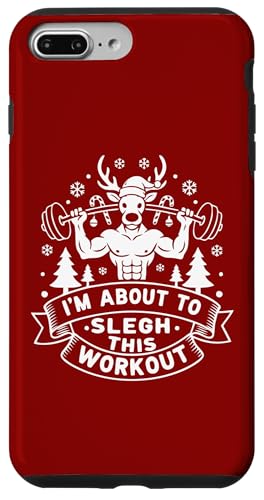 I'm About, To Sleigh This Workout �N���X�}�X �t�B�b�g�l�X �W�� �N���X�}�X �X�}�z�P�[�X iPhone 7 Plus/8 Plus �p