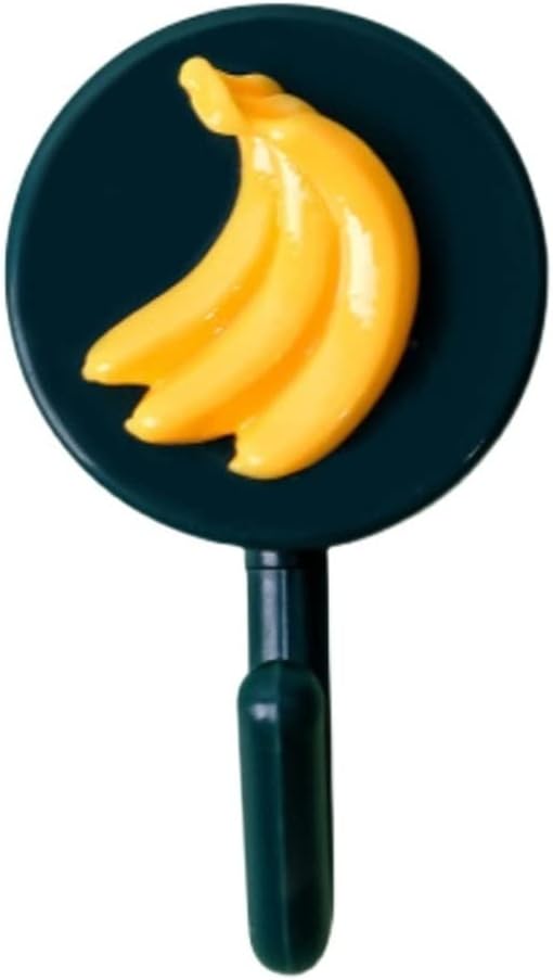 Simple and Cute Fruit Cartoon Wall Hanging Kitchen and Bathroom Bedroom Multifunctional Punch-Free Seamless Paste Hook(Gray)