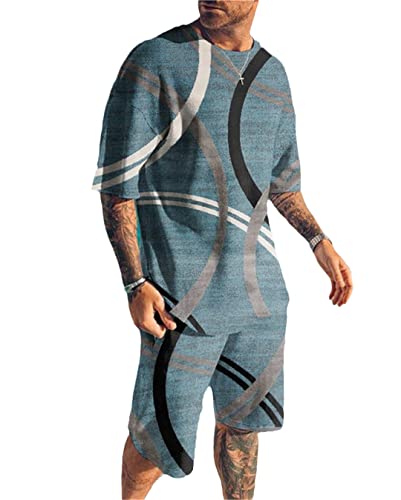 Costume d'ete homme AXEBHPED vetement de sport decontracte grande taille XXXL respirant