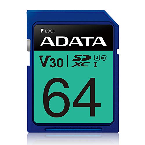 ADATA ASDX64GUI3V30S-R SDXC Premier PRO Class 10 UHS-I U3 V30