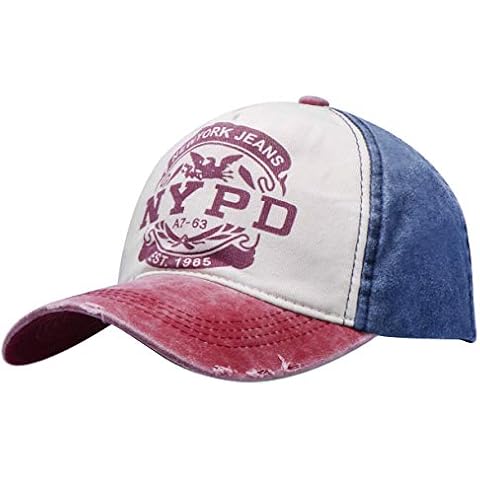 Wilhelm Sell® Stylish baseball cap in vintage and used style NYPD - size: from 50 cm to 60 cm head circumference (01 pieces - blue) Cover