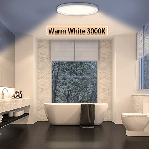 Novelux Slim Led Ceiling Light Fixtures Dimmable Damp-Rated, 24W 3000K Warm White Round Ceiling Lights, Low Profile Flush Mount Ceiling Light Fixture For Bedroom, Living Room, Kids Room, Dinner, Study #TOP6