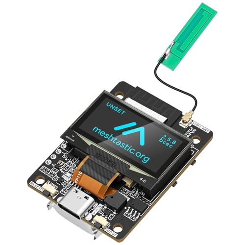 Meshnology ThinkNode M2 LoRa Dev Board + 1000-mAh-Akku Meshtastic-Gerät mit Bluetooth WLAN LoRa SX1262 ESP32-S3 1 3-Zoll-OLED-Display 868-MHz-Antenne Mesh-Netzwerk für die Kommunikation im Freien