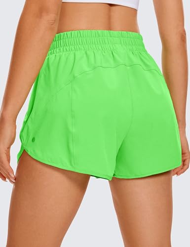 Image of CRZ YOGA Dolphin Athletic Shorts 3 inch | High Waisted, Mesh Liner, Quick Dry, Lightweight, A Zip Pocket, for Women