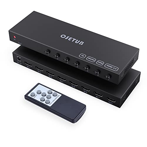 Image of 7 in 1 Out HDMI Switch 4K@60Hz with HDR, HDCP 2.2 & 3D and IR Remote Control for PS5, Xbox, Nintendo Switch, Apple TV, Roku, Fire Stick (Home /Office Use)