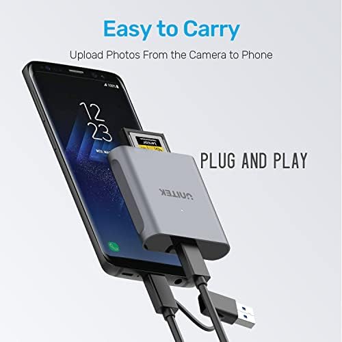 CFexpress Card Reader, Unitek USB 3.2 Type C to CFexpress B, Portable Aluminum Memory Card Adapter, Support for Thunderbolt 3 Port Connection, Compatible for SanDisk Sony TOPSSD Card