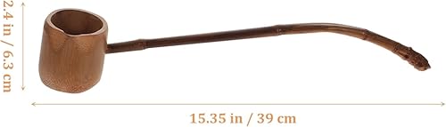 Miniatura 6 de Cucharón de madera de mango largo para sopa de agua, cucharón de baño, cucharón de cocina, cucharón japonés, cuchara para lavar el cabello, cuchara