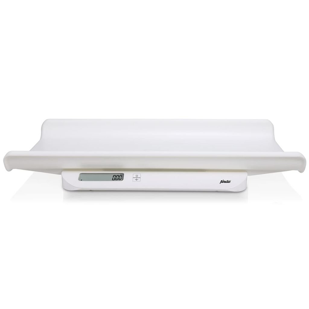 Alecto bambino BC10 Bilancia Neonato - Preciso fino a 5 grammi - Pesa fino a 20 kg - Segui la crescita del tuo bambino - Funziona a batterie (incluse) - Bianco