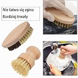 Szczotka do warzyw drewniana, 2 szt., Szczotka do grzybów, Szczotka do czyszczenia powierzchni dłoni z drewna bukowego, Szczotka do mycia naczyń, JSUOEO