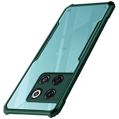 Image of WOW IMAGINE Poly Carbonate + TPU Shockproof Crystal Clear 1+ Oneplus 10T 5G Back Cover Case | 360 Degree Protection | Protective Design | Transparent Back Cover Case For 1+ Oneplus 10T 5G - Green